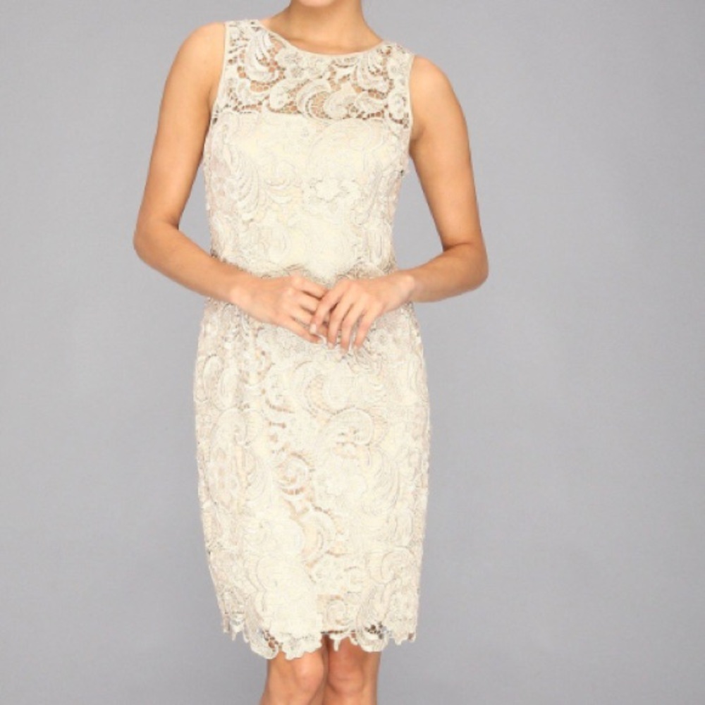 Adrianna Papell White Lace Dress